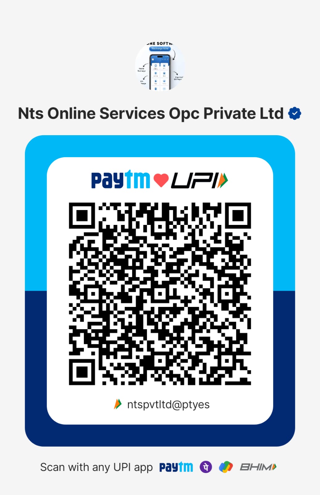 NTS UPI QR Code — ntspvtltd@ptyes